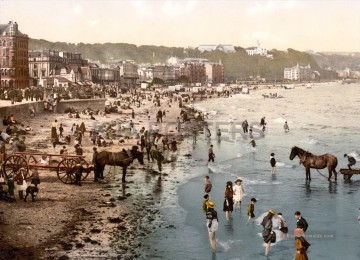 Landschaft Werke - Menschen und Wagen am Strand